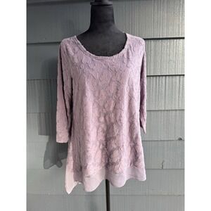 Simply Vera Vera‎ Wang Lavender 3/4 Petite Medium Blouse!